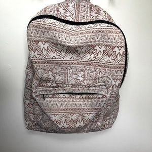 Lakhay’s Collection Backpack -light blue and brown Aztec pattern